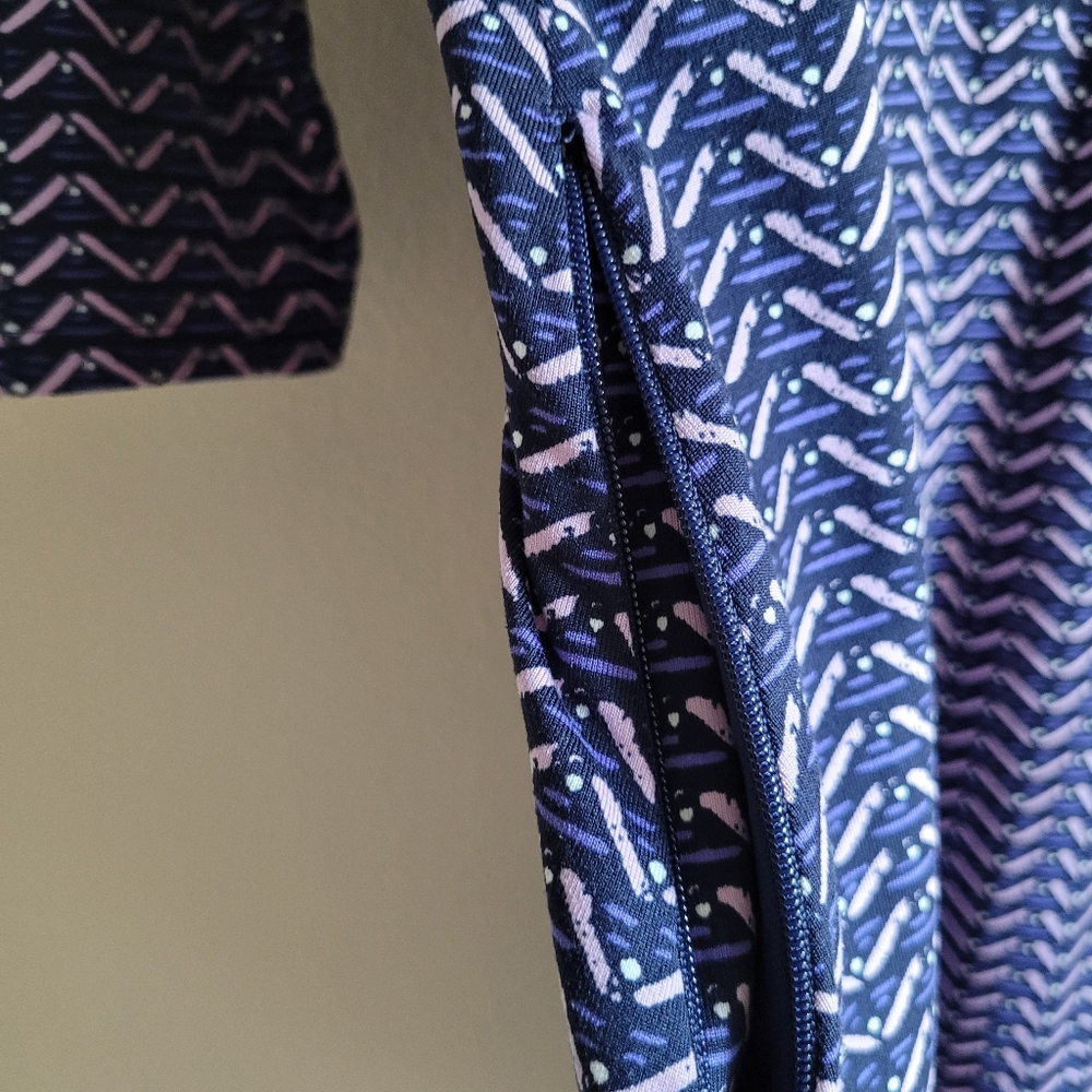 Title Nine Wrappers Delight Dress Pallay Faux Wrap 3/4 Slv Zip Pockets M - Picture 7 of 10